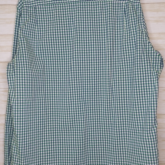 J Crew Shirt Mens XL Green Blue Gingham Plaid Flex Button Up - Picture 2 of 9